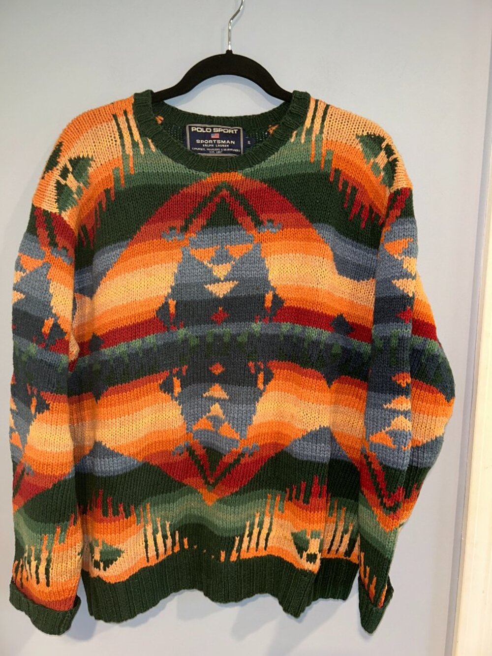 Polo Sport Ralph Lauren Sportsman XL Sweater Cotton Blend, Southwestern